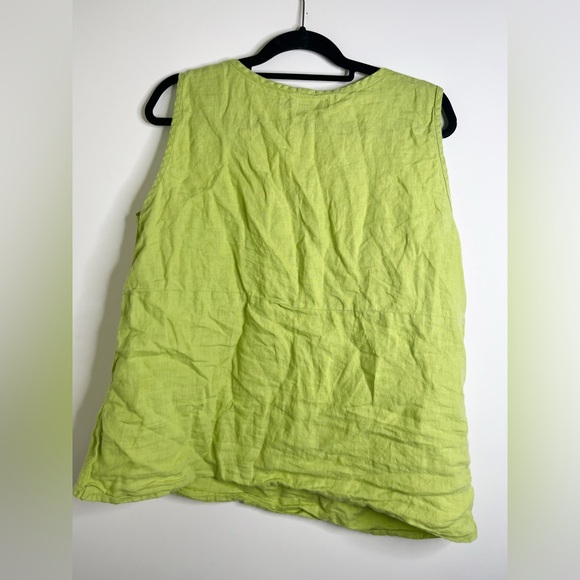 Flax Green Linen Sleeveless Top - Picture 5 of 8